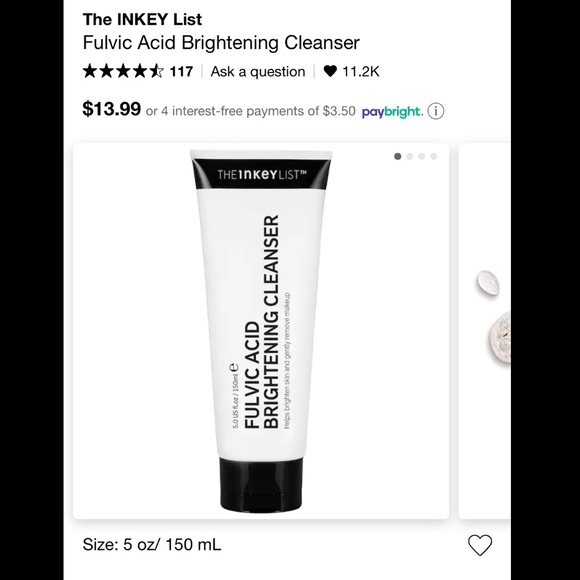 2/$20*: The Inkey List fulvic acid brightening cleanser - Picture 3 of 3